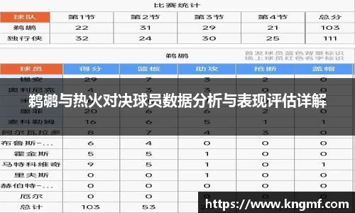 鹈鹕与热火对决球员数据分析与表现评估详解